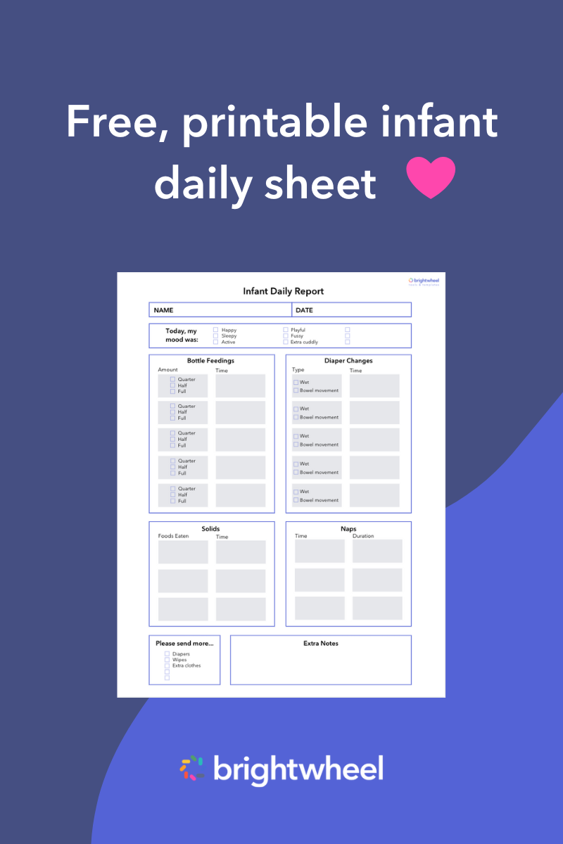 Infant Daily Sheet Infant Daily Sheet