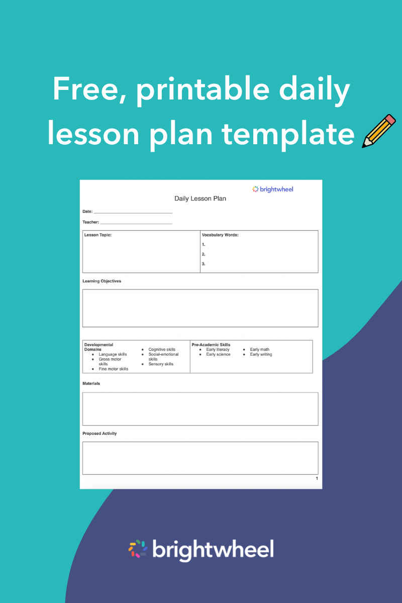 Download our free Daily Lesson Plan Template Download our free Daily Lesson Plan Template