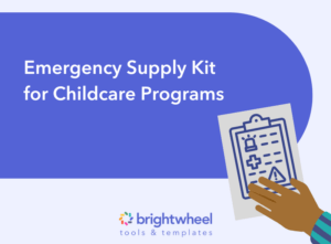 Emergency Supply Kit for Childcare Programs