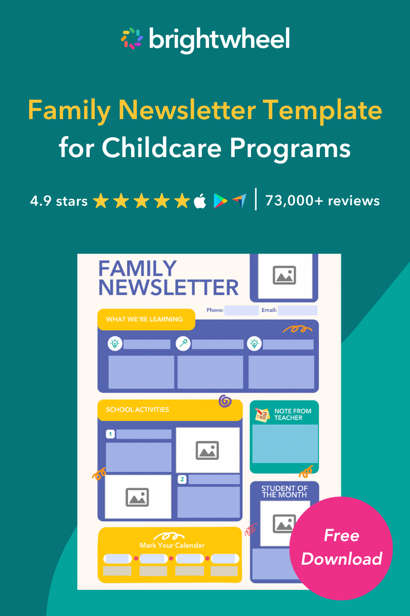 Family Newsletter Template for Childcare Programs - brightwheel