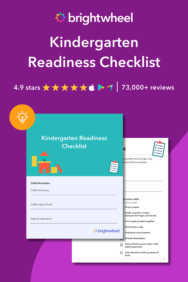 A sidebar banner that promotes a free kindergarten readiness checklist.