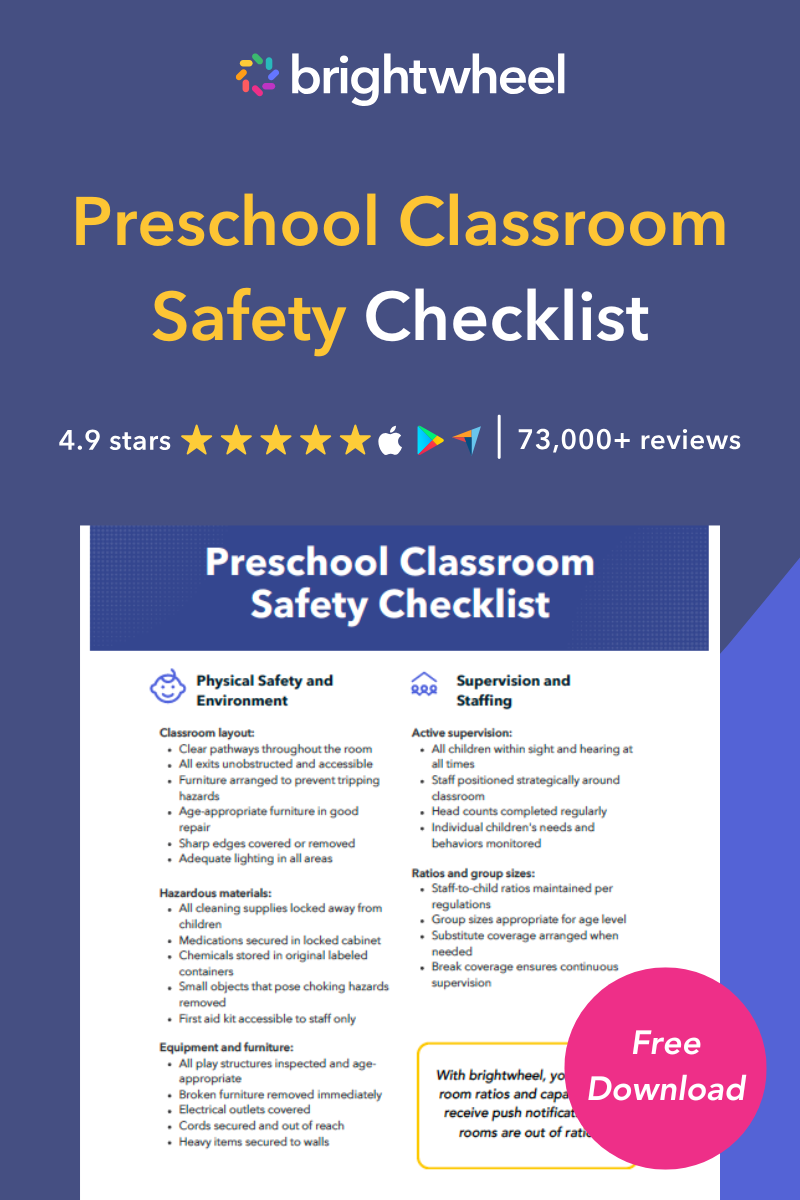 Preschool Classroom Safety Checklist - brightwheel