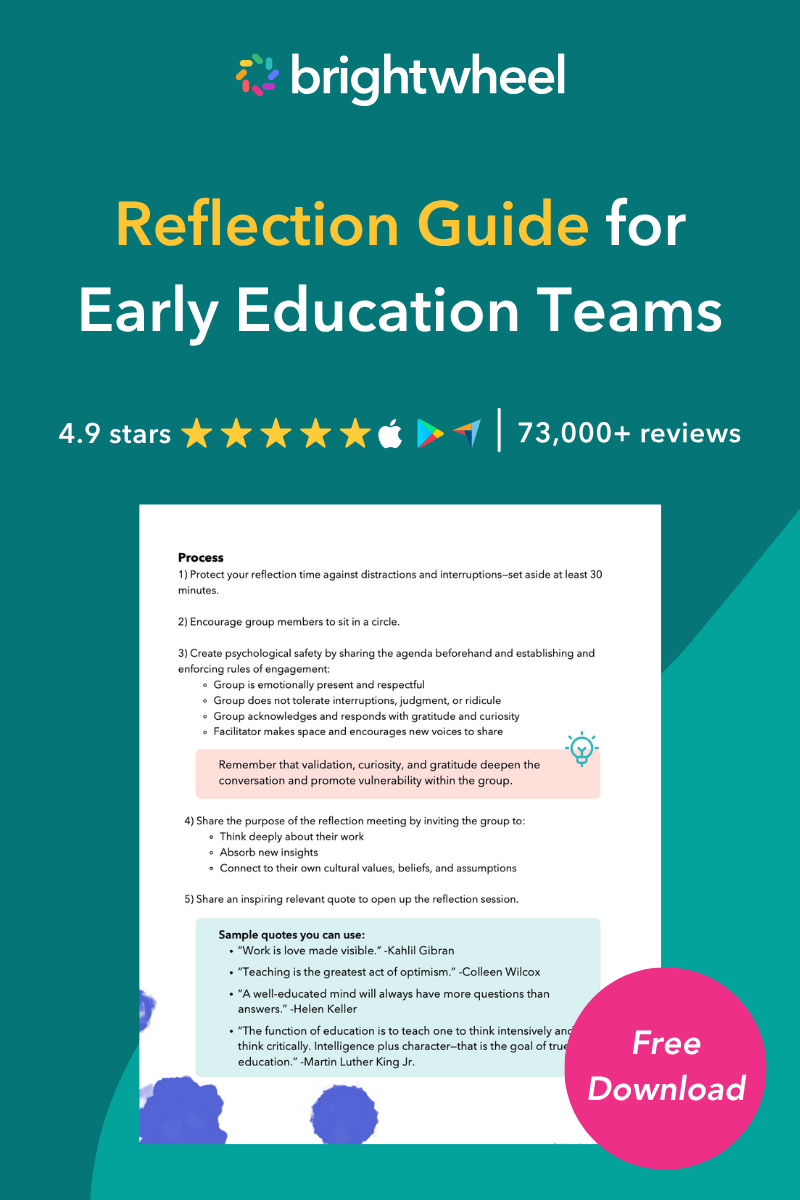 Reflection Guide for Early Education Teams - brightwheel