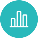 Simplified assessment practices An icon image of bar graph that represents efficiency driving education tools in brightwheel.
