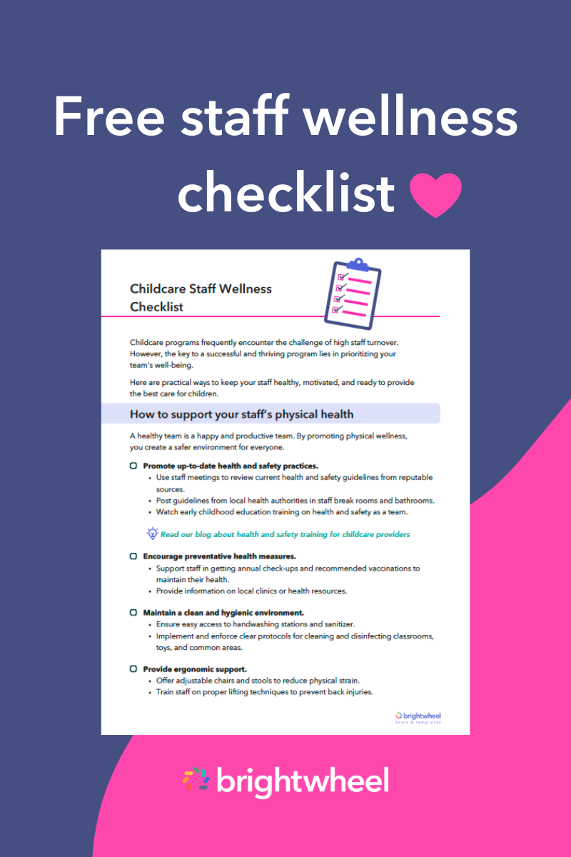 Download our free Staff Wellness Checklist