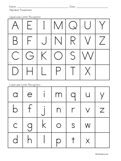 preschool alphabet assessment